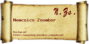 Nemcsics Zsombor névjegykártya